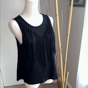 🖤🖤Express Black Tank Top with Fringe Detail
